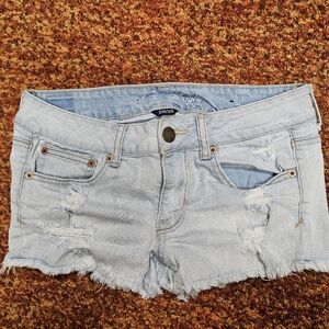 American Eagle Outfitters Y2k Distressed Denim Mini Shorts
